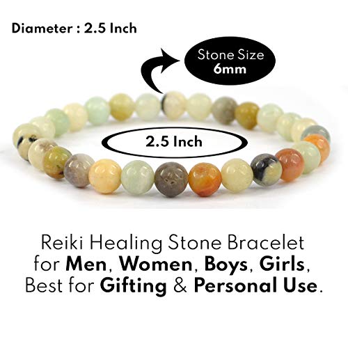 Image of Reiki Crystal Products Natural Crystal Stone Bracelet 6 mm Round Beads for Men & Women | Gemstone Jewellery Bracelet | Reiki Charged | Multiple Stone Variants Available