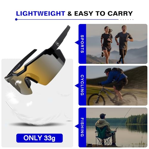 Image of kimorn Z87 Polarized Sport Sunglasses for Men | Wrap around Sport Frame, Polarized Lenses, Driving Fishing Cycling