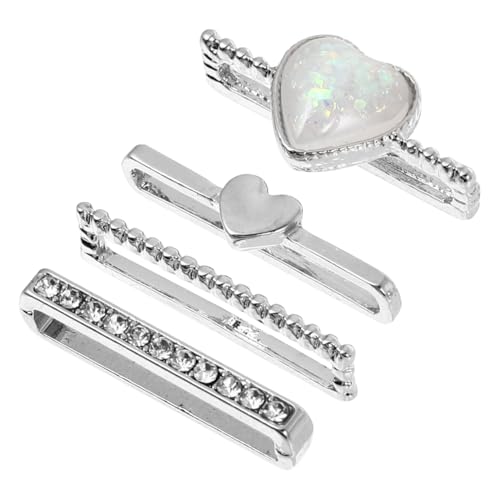 VILLCASE 4 Stück Watch Armband Charms, Uhrenarmband Charms Armband Silber, Zinklegierung, Uhrenarmband Schmuck Kompatibel Mit 38mm Silikonbänder, Dekorative Ringe für Uhrenarmbänder