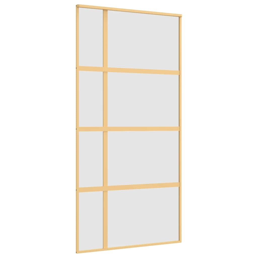 vidaXL Porta Scorrevole Oro 102,5x205 Vetro Smerigliato ESG Alluminio