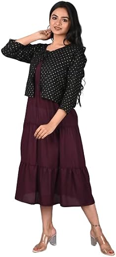 MIRJAI Women's Rayon Anarkali Maternity Feeding Zipper with Koti for Pre and Post Pregnancy