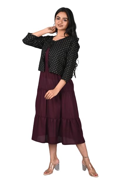 mirjai Women's Rayon Anarkali Maternity Feeding Zipper with Koti for Pre and Post Pregnancy-picture-5