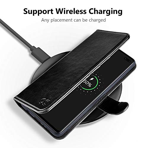 Ocase Samsung Galaxy S10 Plus / S10+ Case [ Card Slot ] [ Kickstand ] [Tpu Shockproof Interior ] Leather Flip Wallet Case For Samsung Galaxy S10 Plus / S10+ Devices (Black) #TOP5