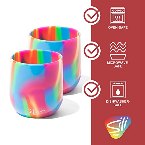 Silipint 12-Ounce Unbreakable Silicone Wine Glasses, Reusable And Shatterproof Wine Tumblers For Parties, Camping, Beaches, And Boats, Stemless Silicone Wine Cups, Hippie Hops, Pack Of 4 #TOP2