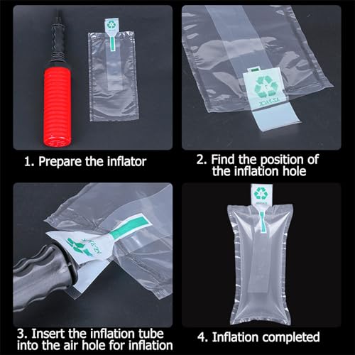 100 Stück Luftpolsterkissen,Füllmaterial Luftpolster,Lufttaschen,Luftkissen Füllmaterial Paket,Aufblasbare Luftsäulen Beutel,Luftpolster für Transportverpackungen,Erdbebenresistenz,10X20CM