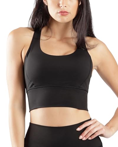 90 Degree By Reflex Long Line Sports Bra Racerback Workout Medium Impact Yoga Top2