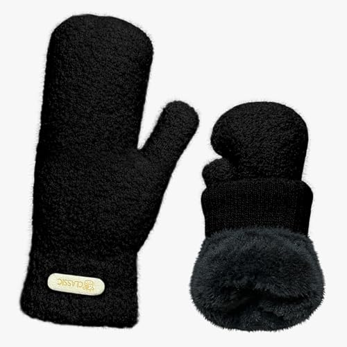Fäustlinge Damen, Handschuhe Damen Winter Fleece Winterhandschuhe, Flauschige Warme Arktischer Samt Fausthandschuhe Handschuhe,Skihandschuhe Thermohandschuhe Draußen...