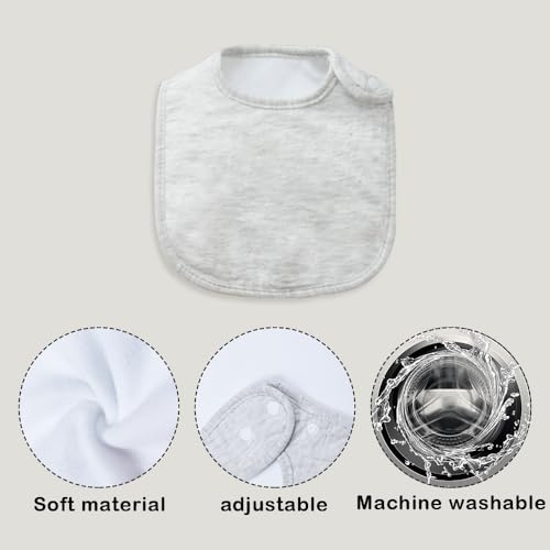 Baby Bibs - 6 Pack Waterproof Cotton Bibs with Snap, Soft and Thick Absorbent Drooling, Teething Bibs for Easy Use3