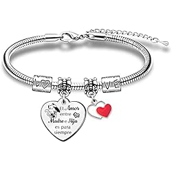 Brazaletes Madre E Hija Mamá e Hija Brazaletes Muñeca ajustable Mujer Día Madres Regalo Cumpleaños Mamá Hija Amor para Siempre Joyería Recuerdo Graduación Acompañar Apreciar Acción Gracias Lazo Navidad Presenta Diseño Gato