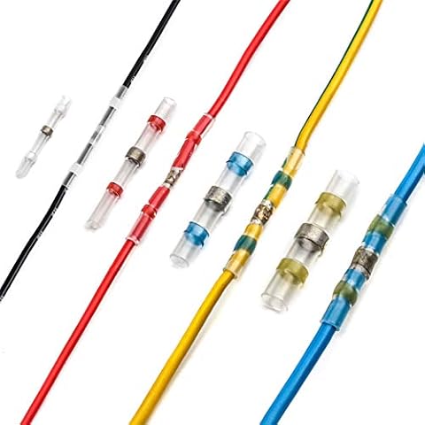 Yoicn Lth 50pcs Solder Seal Wire Connectors Waterproof Heat Shrink Electrical Wire Butt Terminals Non Slip Assorted Insulated Wire Connectors for Marine Vehicle Electrical Engineering (50 pcs) Cover