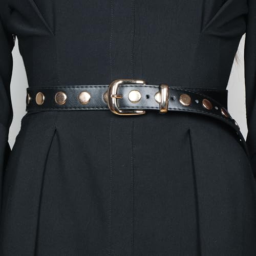 Women's Waist Belt Fashionable PU Leather Sash Punk Studded Designing Decorative Waistband for Dresses Jeans Pants2