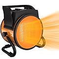 Gardtech Portable Patio Heater with 3-Speed Setting, 1500W PTC Ceramic Electric Heater with Overheat Protection, Safe & Fast Outdoor Heater for Patio, Tent, Flower Room, Camping, Orange