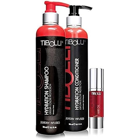 TIBOLLI Hydrating Moisturizing Hair Shampoo and Conditioner Sets 300ml with Desired Hair Oil 30ml - Repair Dry Damaged Anti Frizz Keratin Hair Treatment Argan Oil Aloe Vera Sulfate Paraben Free Cover