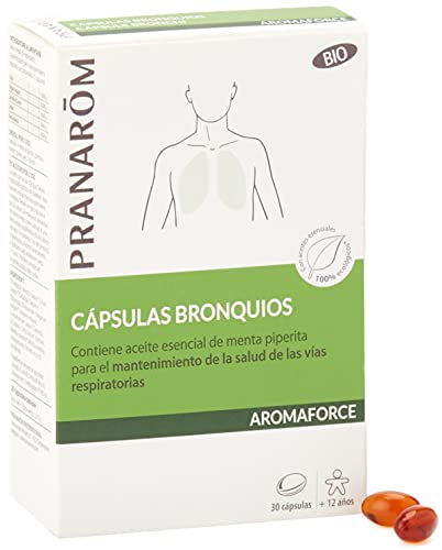 Pranarôm Aromaforce Cápsulas Bronquios, Contiene Aceite Esencial De Menta Piperita Para El Mantenimiento De La Salud De Las Vías Respiratorias, 30 Cápsulas
