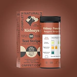 Complete Natural Products Kidney & Bladder Test Strips for Dogs, Cats, & Pets – 50 count – 3 in 1 – Kidney & Bladder Test Strips for Pets