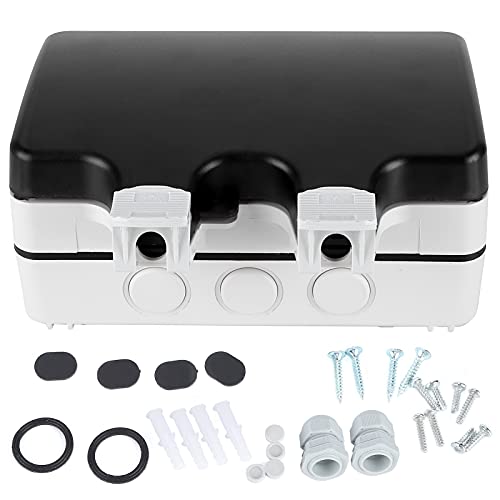 DANAIXZ ソケットボックス IP66 電気プロジェクトエンクロージャ多機能ジャンクションボックス、バルコニー、庭園、バスルーム、キッチン用 PC 素材製 サイズ 20.5 x 12cm