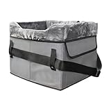 Asiento de coche para perros - Asiento elevador para perros de 40 cm, acceso óptimo a las ventanas | Cama elevadora de felpa lavable con cuello, accesorio para cinturón de seguridad, cama de viaje par