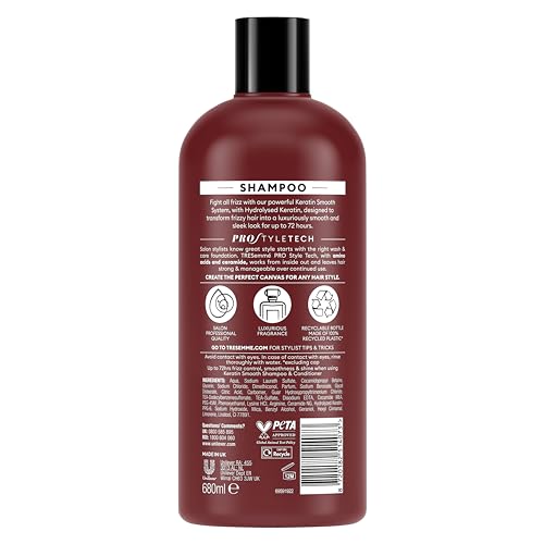 TRESemmé Rich Moisture luxurious moisture Shampoo for damaged hair 1x680 ml & TRESemmé Keratin Smooth Shampoo hair care product with hydrolysed keratin for 72h frizz control & shine 1x680 ml 2 piece - Image 8