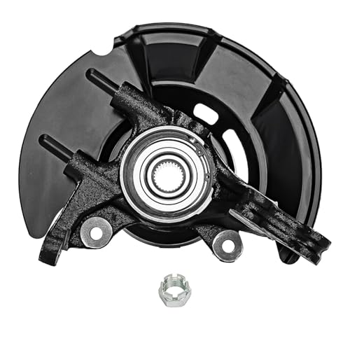 Image of Detroit Axle - Front Steering Knuckles with Wheel Hub Bearings Lower Control Arms Replacement for 2007-2012 Hyundai Elantra w /4-Wheel ABS