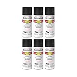 Rust-Oleum 401641-6PK Stops Rust Spray Paint, 12 oz, Matte Black, 6 Pack