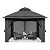 MASTERCANOPY 8x8FT Outdoor Patio Gazebo with Mosquito Netting for Backyard, Patio, Garden Dark Gray/Black