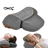 Artuvate Neck Massager - Rechargeable 3 in 1 Neck Massager, Electric Cervical Pillow Hump for Shoulder, Heating & Stress Relieving, Ergonomic Memory Foam Pillow (Space Gray)