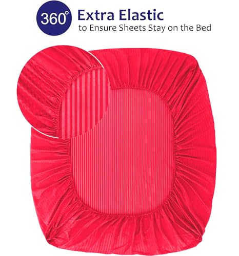Image of Single Bedsheet for Single Bed, Lavender Sheet | 1 Single Bedsheet Cotton Bed Sheet Single Bed (60x90 Inch) with 1 Pillow Cover - Red