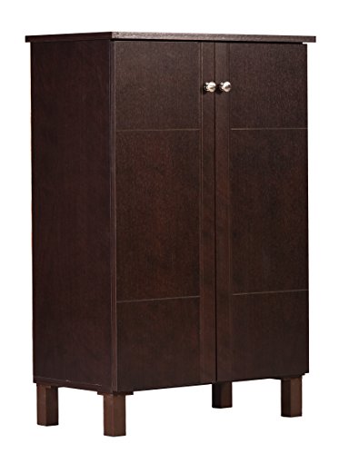 Image of DeckUp Alvo 2-Door Engineered Wood Shoe Rack (Dark Wenge, Matte Finish)