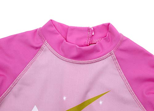 Jurebecia Unicorn Girls Swimsuit Kids One Piece/Two Pieces Round-Neck Swimwear Rash Guard Bathing Suit 2-8Years4