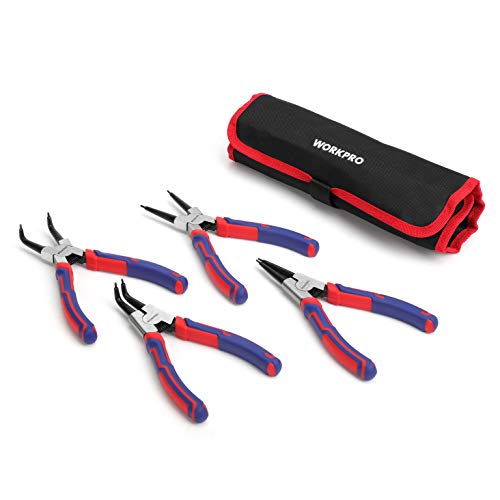WORKPRO 4-Piece Snap Ring Pliers Set – 7-Inch Circlip Pliers