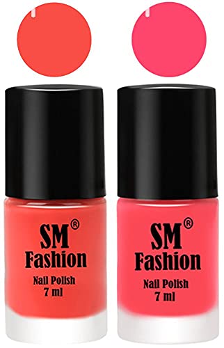 Image of Long Lasting Nail Polish | Nail Paint Combo 7 ml Each) - Set of 2 Coral-Pink