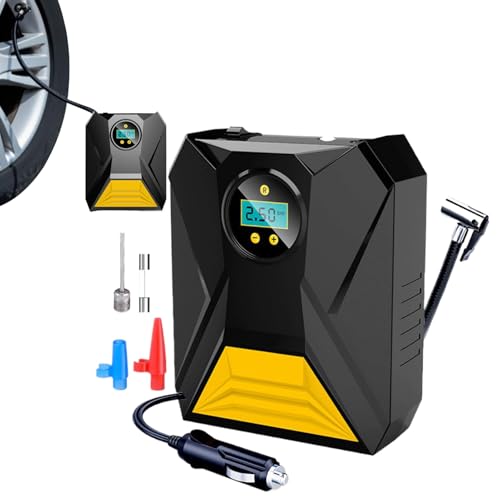 zjhukfmc エアポンプ - 車用タイヤ空気入れポンプ | 12V 電気式 デジタル表示 プレッシャーゲージ コードレス トラック 車 バイク 自転車 ホイールボール用