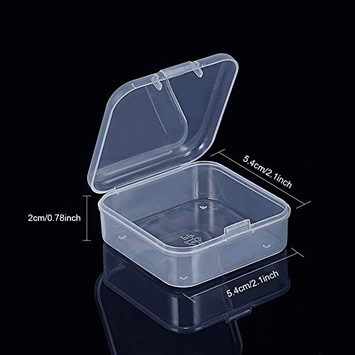 Image of BENECREAT 27 Pack Mixed Size Rectangle Mini Clear Plastic Bead Storage Containers Box Case with lid for Items,Pills,Herbs,Tiny Bead,Jewerlry Findings, and Other Small Items