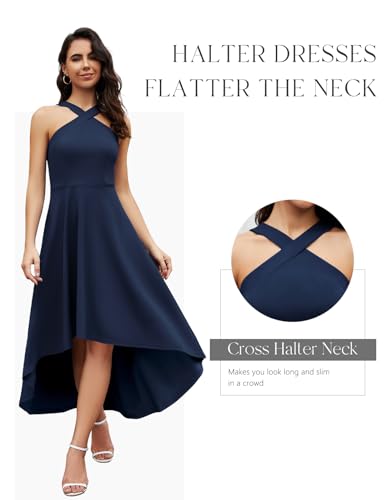 DRESSTELLS Formal Cocktail Dresses for Women, Homecoming Wedding Guest Halter High Low Dress Fall 20253