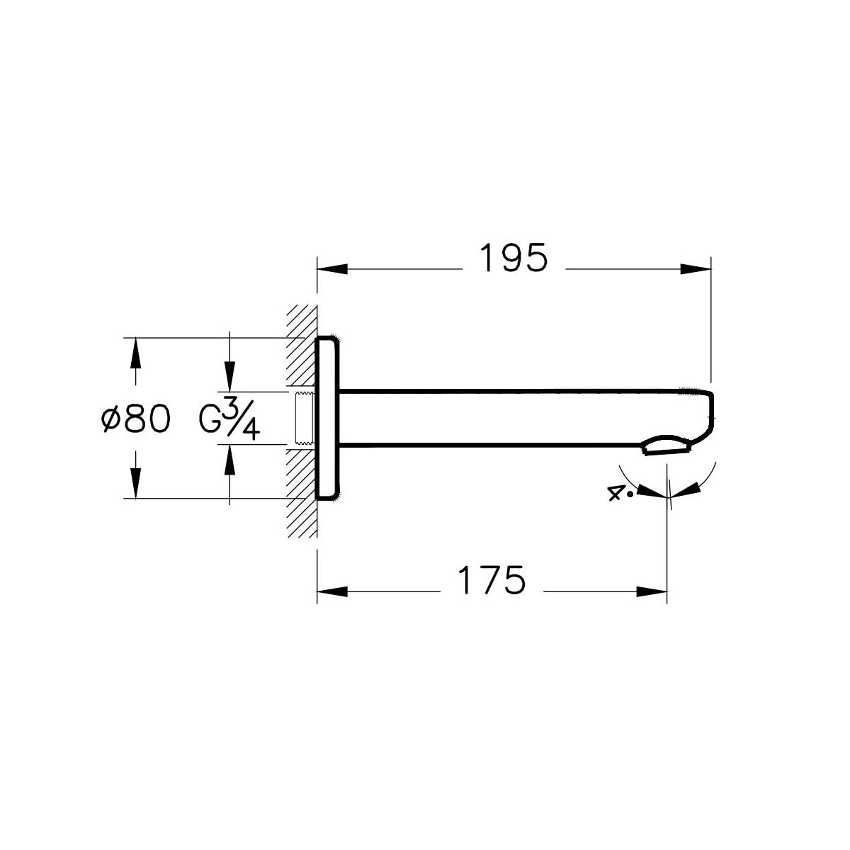 VitrA Root Round A42470 Çıkış Ucu, Krom