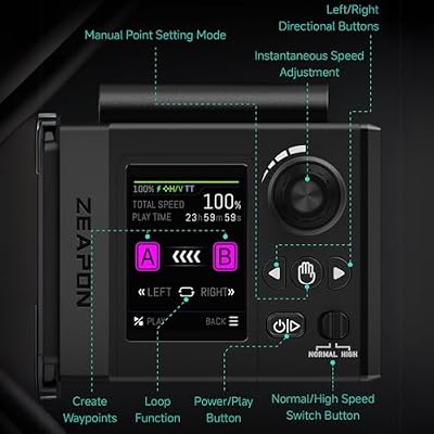Zeapon Micro4 E1000 Double Distance Motorized Camera Slider, High-Speed Low Noise Motor 10-26Lbs Payload, 42''/107cm Compact Slider with Carrying case, LCD Screen, App Control, Smooth Damping Design