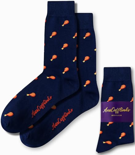 Chicken Lover KFC Fried Chicken Socks for Him | Drumstick Hot Food Socks | Present for Work Colleague | Bday Gift for Guys (Fried Chicken)