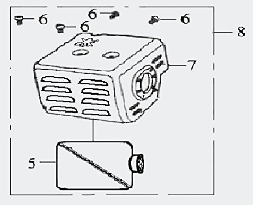 Silenciador De Escape De Repuesto Para Motor LIFAN De Gasolina 6.5 CV - Compatible Con Motores Monocilíndricos De 196 Cc