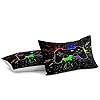 Gaming Bedding Set Full Size Gamer Comforter Set for Boys Girls Kids Teens Soft Microfiber Colorful Modern Buttons Video Game Bedding Decorative Controller Pattern Design with 2 Pillow Shams… #4