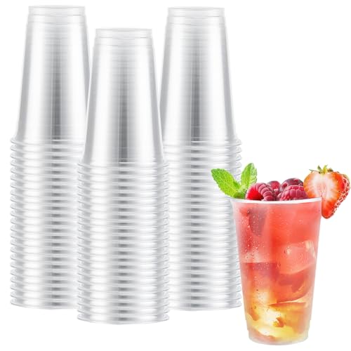 Clawsoff 120 Pack 9 oz Disposable Clear Plastic Parfait Cups with Flat Lids, Yogurt Parfait, Putting Cups for Cake, Cold Drink, Ice Cream, Fruit, Salad