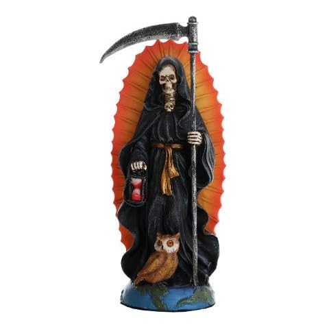 Pacific Giftware Santa Muerte Saint of Holy Death Standing Religious Statue 7.25 Inch Black Magic Protection Santisima Muerte Sculpture Cover
