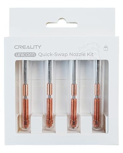 Creality Official K1C Nozzles 0.4mm, 0.6mm, 0.8mm 4PCS, Unicorn Quick-Swap 3D Printer Nozzle Kit, Ender 3 V3 Nozzles Copper Alloy and Hardened Steel Nozzle for K1C, Ender 3 V3 3D Printers