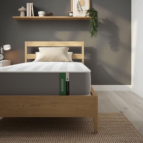 Summerby Sleep Single (90cm x 190cm), Comfort Foam & Coil Spring Hybrid Mattress, Comfy & Affordable Orthopaedic Mattress For Single Bed, Durable Coil & Comfort Foam Mattress