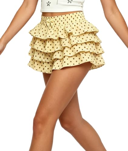 Image of Women Layered Gingham Shorts Cute Bloomers Plaid Shorts | Gingham Ruffle Shorts, Polka Dot Mini Bloomer Shorts, Micro Boyshorts, Tiered, Checkered, Lolita Outfits, Going Out