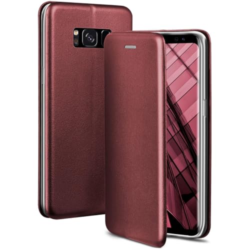 Étui de protection pour Samsung S8 Plus en similicuir bordeaux haut de gamme
