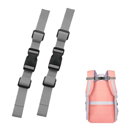 HOTMNTY Correa De Pecho Para Mochila Ajustable Duradera De Nailon Con Hebilla Rápida, 2 Piezas (Gris)