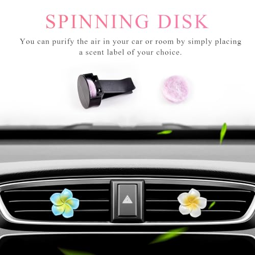 Image of Wevdn 4PCS Flower Car Air Vent Clips, Colorful Tropical Flower Air Freshener Vent Clips with Aromatic Pad, Air Conditioning Outlet Clip Plumeria Flower Decoration (White+Pink+Orange+Blue)