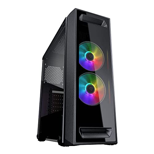Gabinete Cougar MX350 RGB Mid Tower para PC Gaming con panel frontal y lateral de vidrio templado, compatible con Mini ITX, Micro ATX y ATX, ventiladores ARGB 120mm preinstalados, gestión de cables - Negro miniatura 1