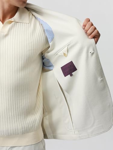 Blazer for Men Cotton Blend Sport Coat Knit Casual Jacket Half Lining Two Buttons Notch Lapel Double Vent4