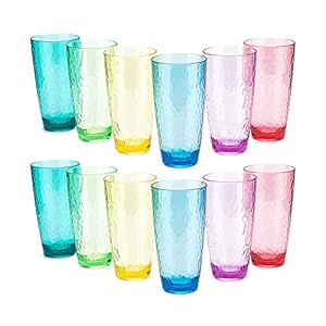 KOXIN-KARLU Gehämmerte Acrylgläser 740 ml, 12 Stück